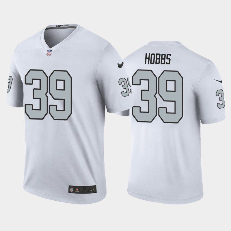 Men Oakland Raiders #39 Nate Hobbs Nike White Color Rush Legend NFL Jersey